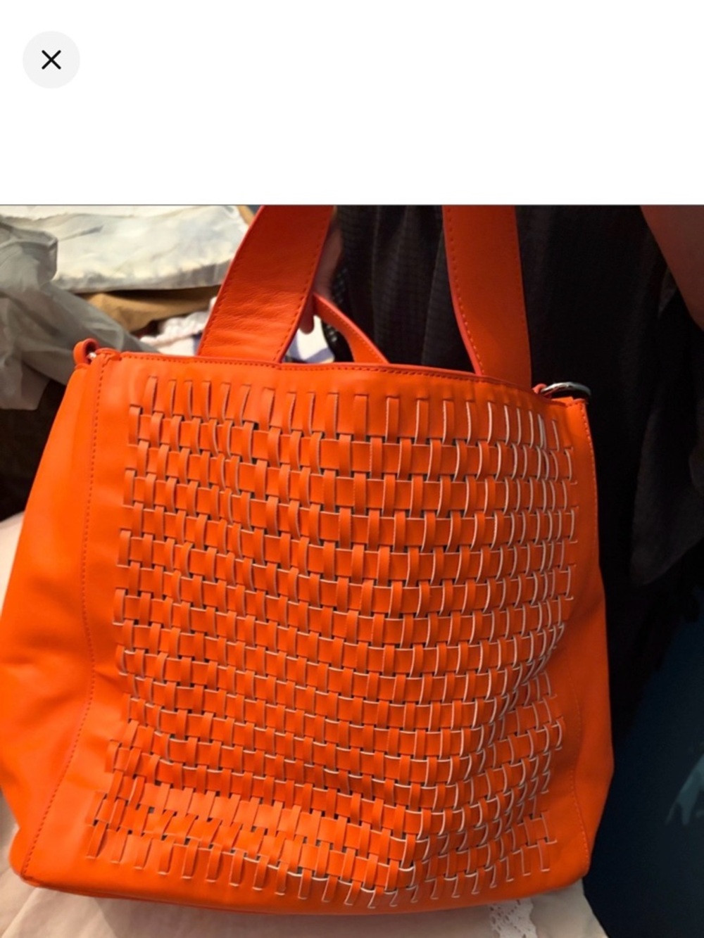 Vince  Camuto Orange Woven Tote Bag - Women's Shoulder Handbag
